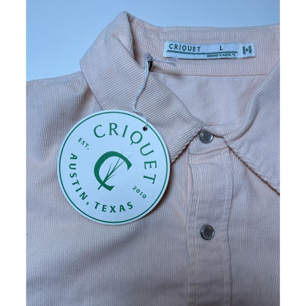 Criquet Men's Corduroy Snap Shirt | Peach | NWT | Large - Picture 7 of 7